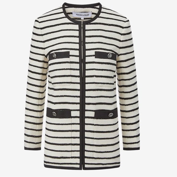 Veronica Beard Jackets & Blazers - Veronica Beard Black and White Striped Jacket